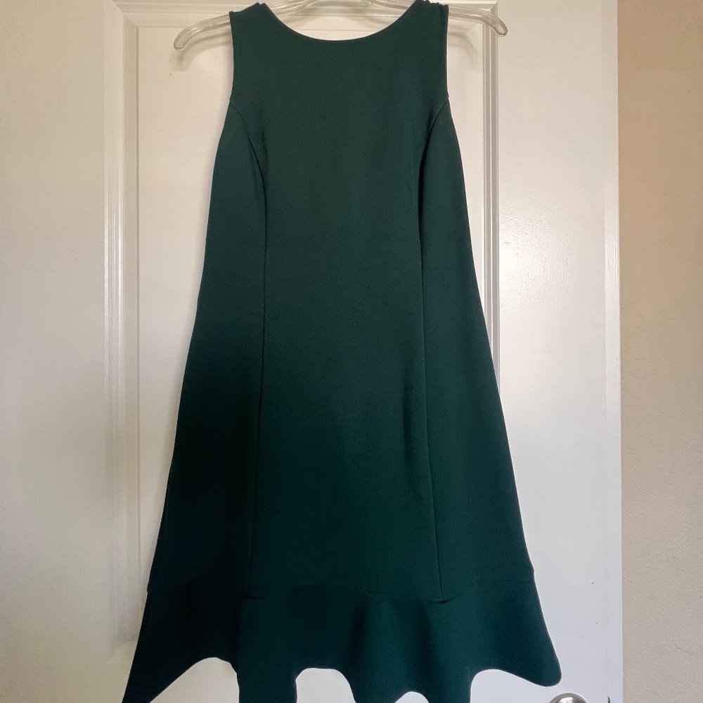Royal Green LOFT Modest Dress with Ruffled Hem